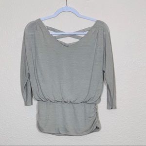 WHBM | Cream Top with Criss Cross Back Details